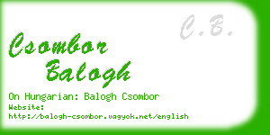 csombor balogh business card